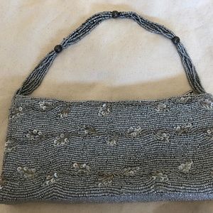 Vintage silver beaded purse.